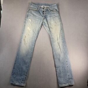 Japanese Selvedge Jeans Mens 29x34 Low Rise Slim Straight Button Fly